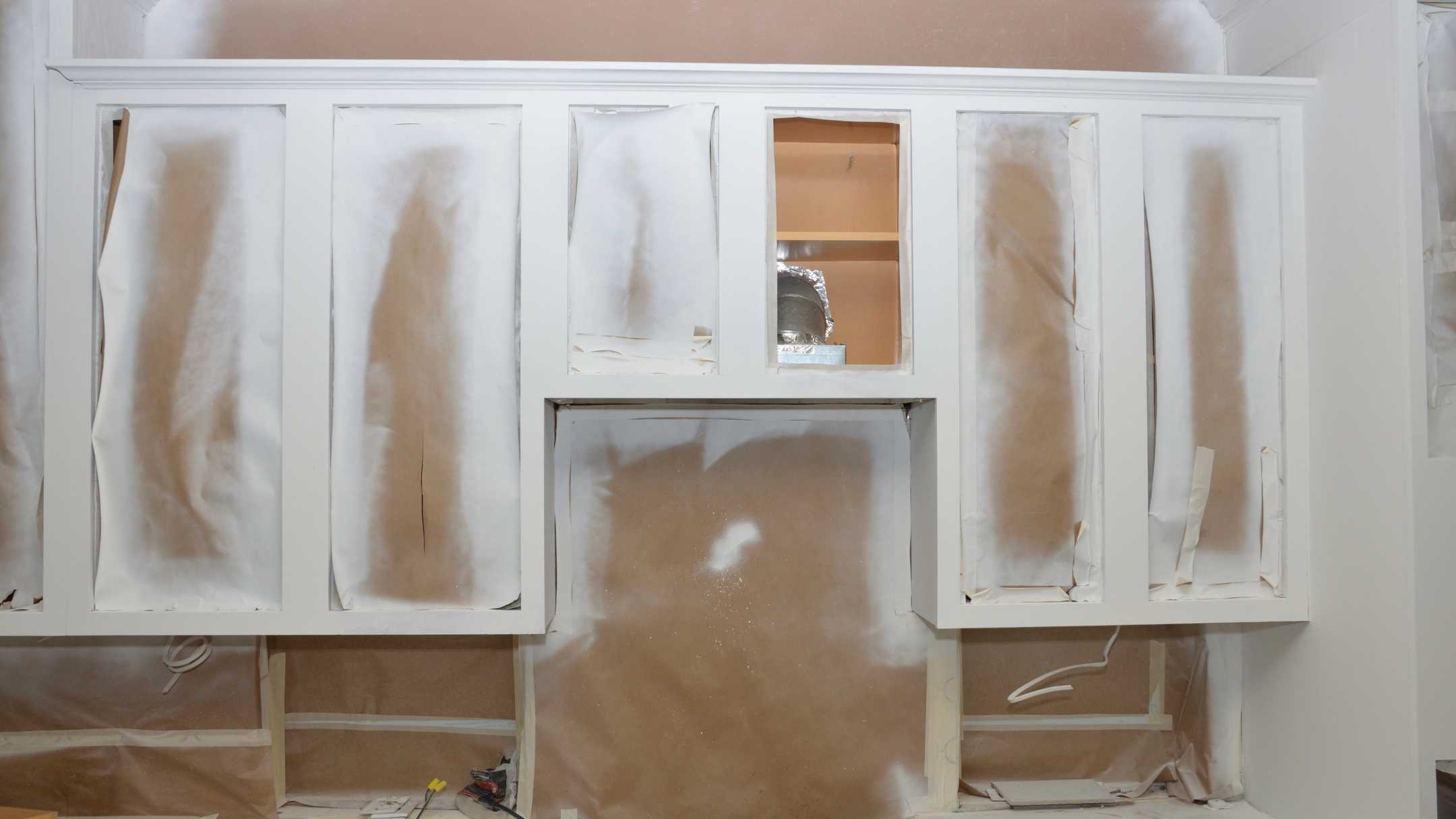 kitchen with cabinet painting work