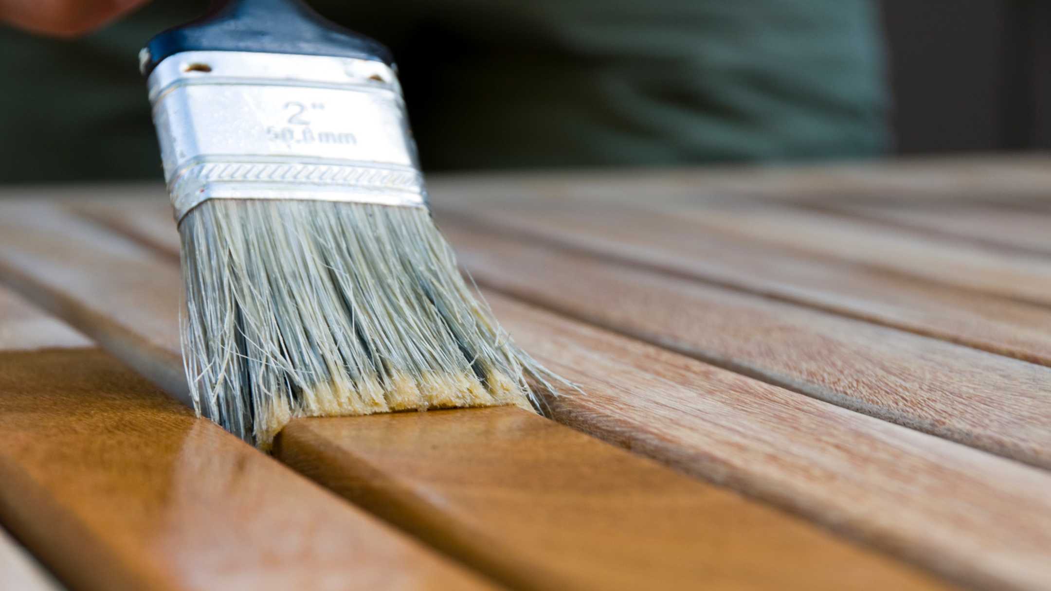 professional staining wooden surface